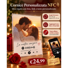 Cornice Personalizzata NFC con Foto, Link e Testo – Idea Regalo 20x25 o 30x20 cm